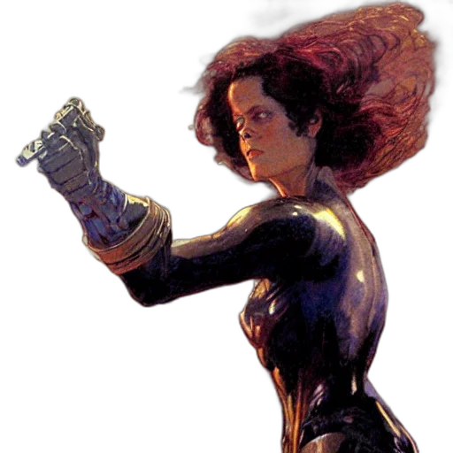 weapon, staff, hair, comic book art transparent PNG cut-out