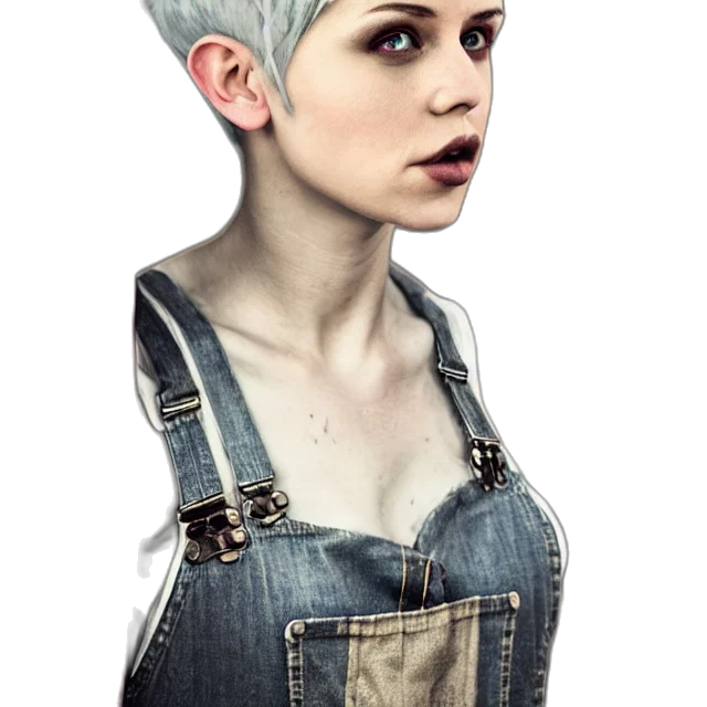 face, robot, hat, dress, photorealistic, concept art, fantasy art, 3d render transparent PNG cut-out