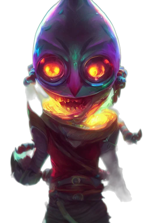 mask, staff, creature, face, concept art, fantasy art, pixel art, comic book art transparent PNG cut-out