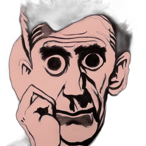face, mask, creature, staff, cartoon, concept art, comic book art, photorealistic transparent PNG cut-out