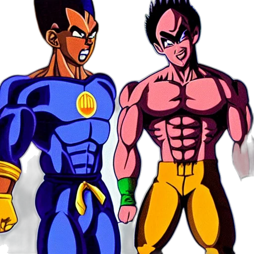 concept art, comic book art, cartoon, anime, neon, pac, vegeta, hanging transparent PNG cut-out
