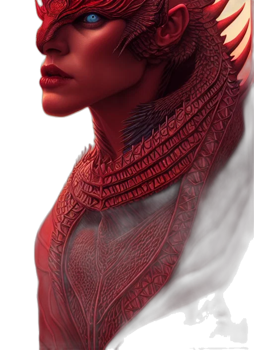 mask, face, dragon, crown, fantasy art, concept art, photorealistic, 3d render transparent PNG cut-out