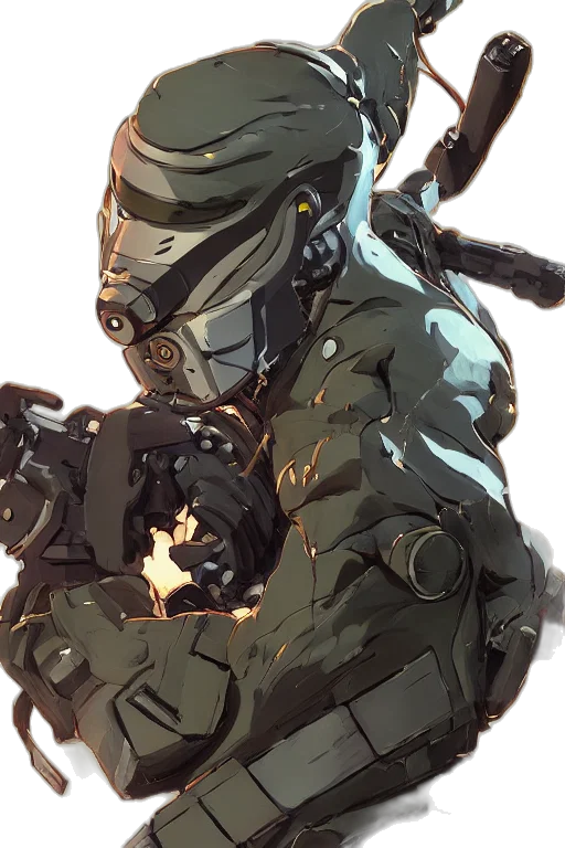 robot, mask, weapon, creature transparent PNG cut-out