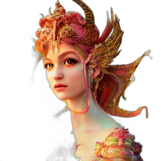 crown, dragon, staff, face transparent PNG cut-out