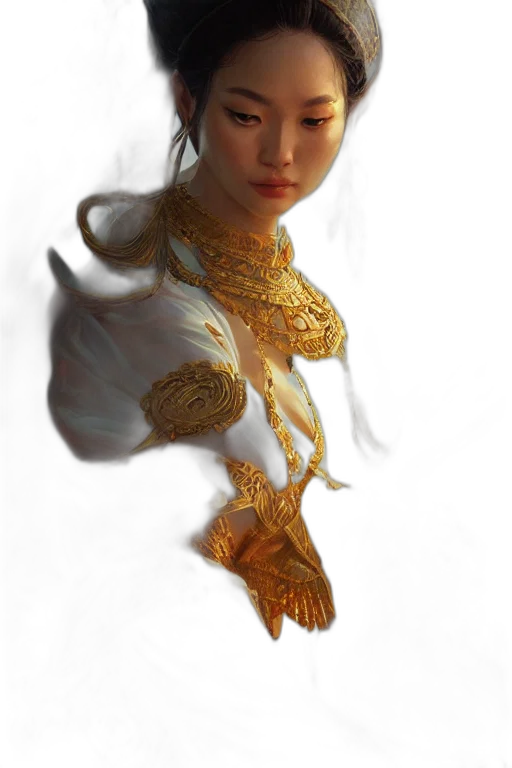 jewelry, crown, face, staff, fantasy art, photorealistic, concept art, oil painting transparent PNG cut-out