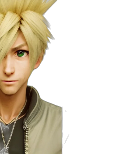 face, 3d render, photorealistic, concept art, anime, green, earth tones, highly transparent PNG cut-out