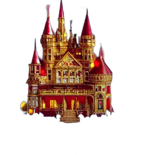 crown, building, pixel art, concept art, 3d render, fantasy art, red, big transparent PNG cut-out