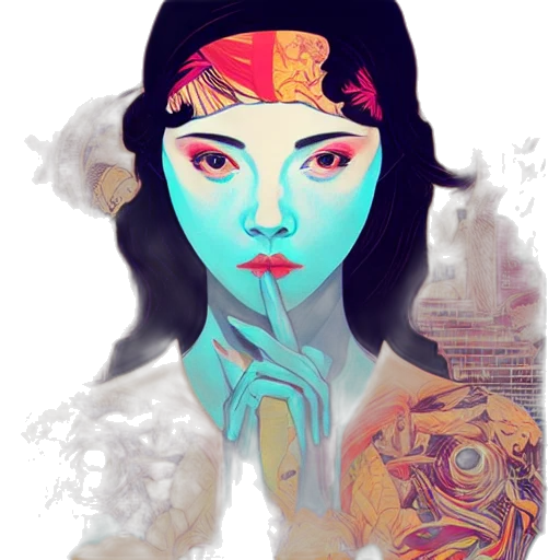 face, mask, fantasy art, comic book art transparent PNG cut-out