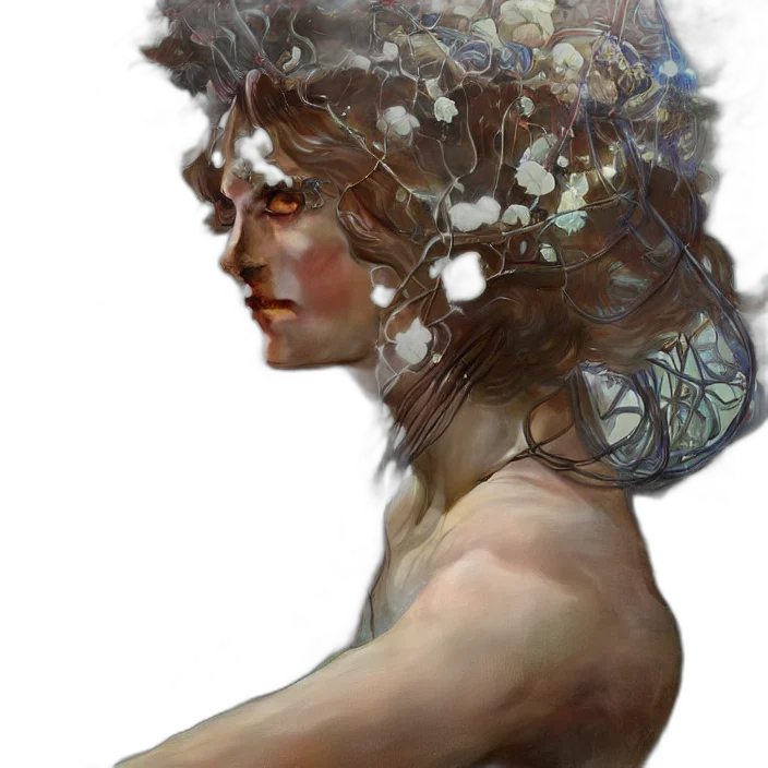 crown, face, hair, creature transparent PNG cut-out