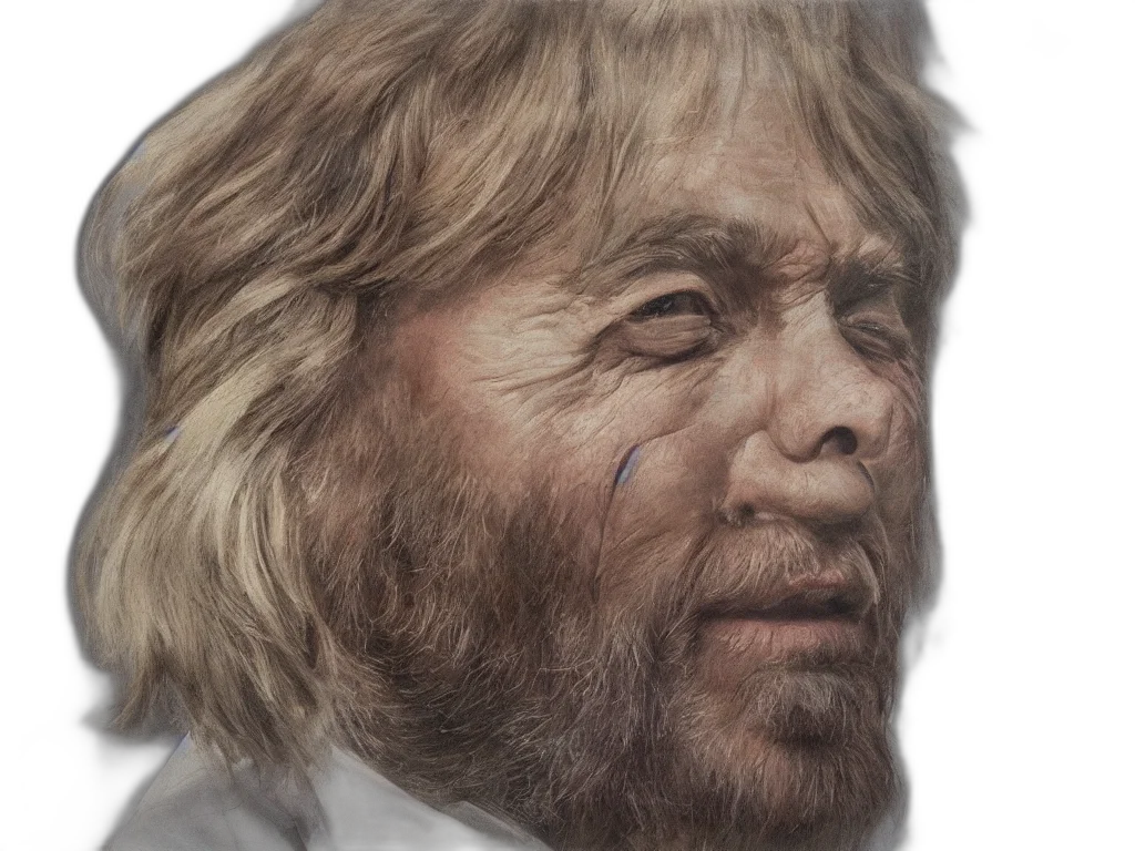 face, hair, staff, creature transparent PNG cut-out