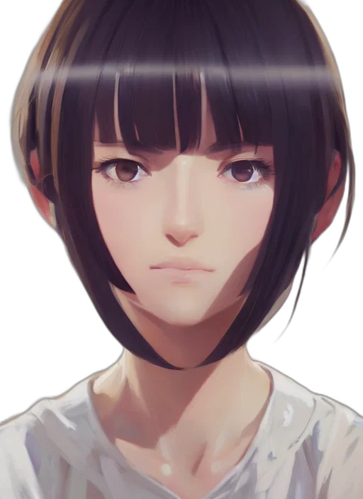 face, mask, robot, hair, anime, photorealistic, concept art, 3d render transparent PNG cut-out