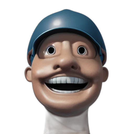 face, staff, robot, hat, 3d render, concept art, cartoon, photorealistic transparent PNG cut-out