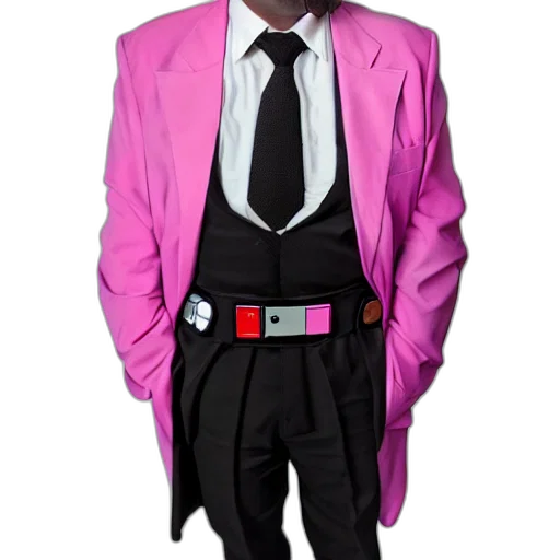 jacket, staff, robot, cyberpunk transparent PNG cut-out