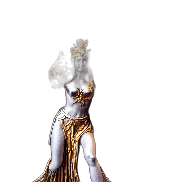 dress, crown, staff, mask, concept art, fantasy art, 3d render, photorealistic transparent PNG cut-out