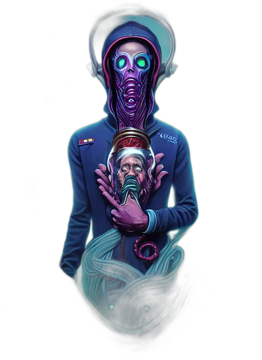 mask, creature, staff, face transparent PNG cut-out
