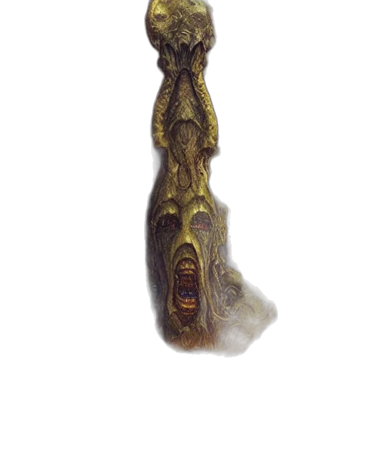 creature, staff, mask, face transparent PNG cut-out