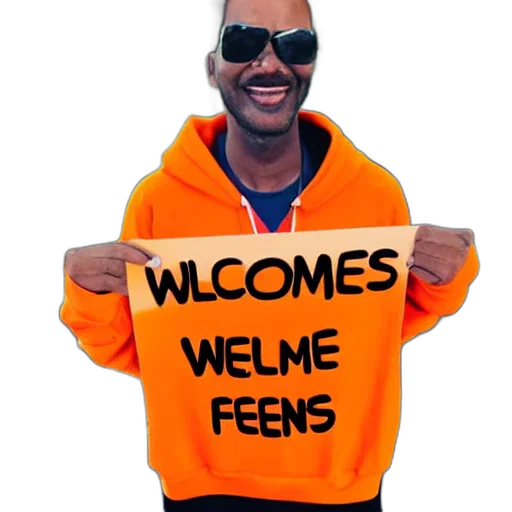 jacket, portrait, photo, kangaroo, wearing, orange, hoodie, blue transparent PNG cut-out