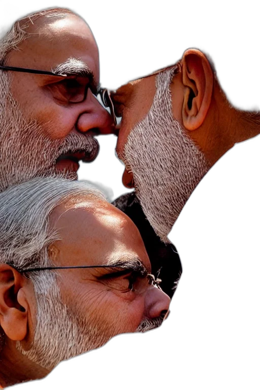 narendra, modi, kissing, rahul, gandhi, closeup, india, detailed transparent PNG cut-out