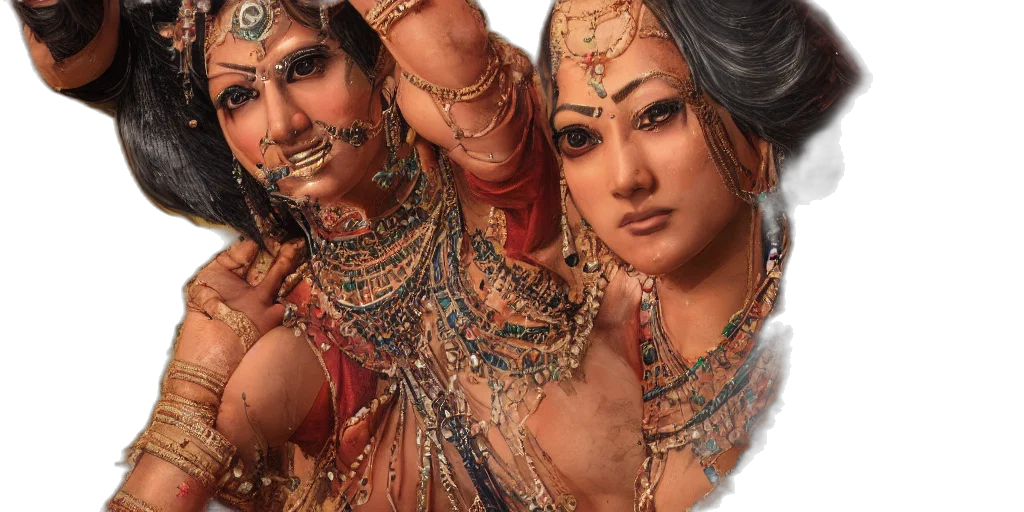 photorealistic, 3d render, indian, dancer transparent PNG cut-out