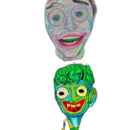 mask, staff, face, creature transparent PNG cut-out
