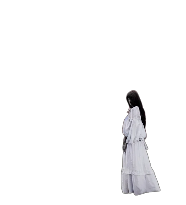 dress, hair, sword, staff transparent PNG cut-out