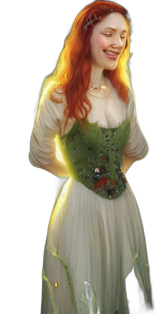 dress, jewelry, fantasy art, concept art, photorealistic, 3d render, green, young transparent PNG cut-out