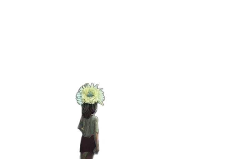 flower, staff, dress, umbrella, watercolor, pixel art, concept art, 3d render transparent PNG cut-out