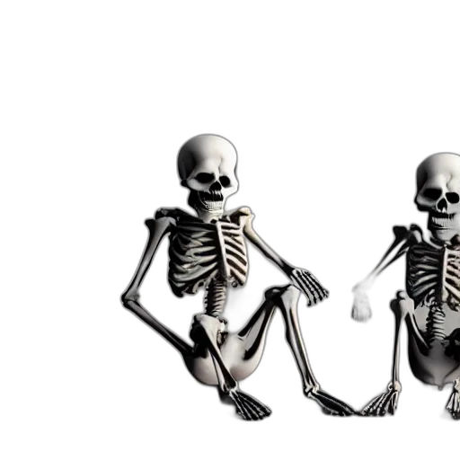 concept art, 3d render, couple, skeleton transparent PNG cut-out