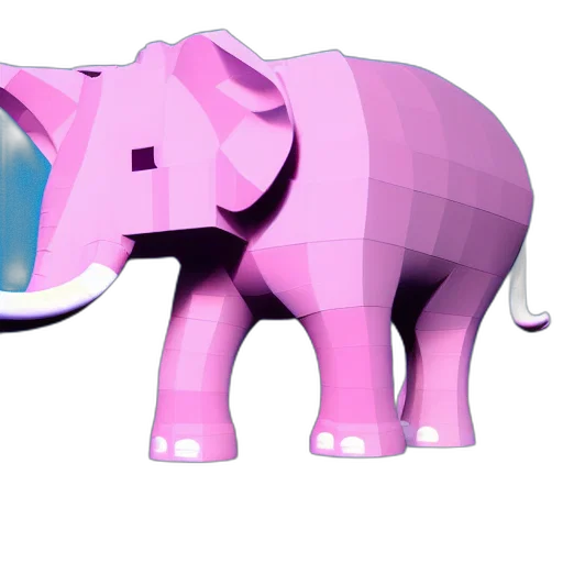 animal, creature, 3d render, vaporwave transparent PNG cut-out
