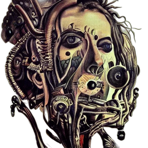 mask, face, robot, creature, cyberpunk, concept art, comic book art, photorealistic transparent PNG cut-out