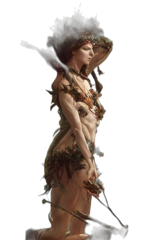 dress, staff, hat, dragon transparent PNG cut-out
