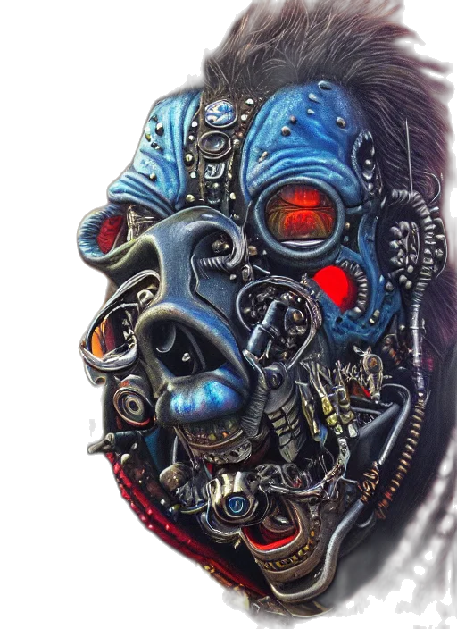 mask, robot, face, cyberpunk transparent PNG cut-out