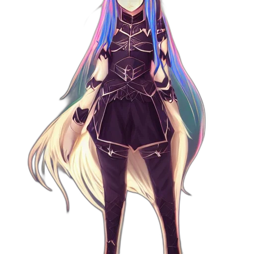 staff, dress, hair, weapon transparent PNG cut-out