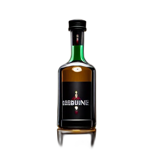 bottle, 3d render, photorealistic, liqueur transparent PNG cut-out
