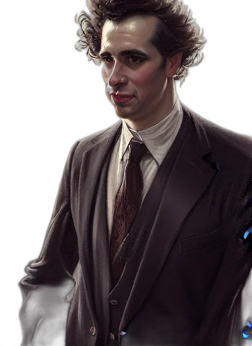 jacket, face, staff, robot, photorealistic, concept art, comic book art, fantasy art transparent PNG cut-out