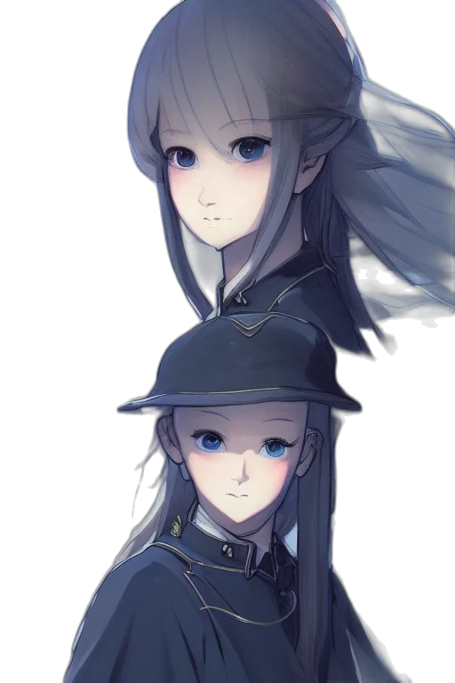 hat, staff, crown, face, anime, concept art, fantasy art, watercolor transparent PNG cut-out