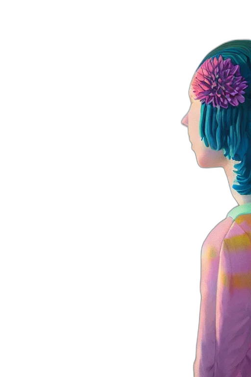 dress, hair, crown, face, vaporwave, watercolor, concept art, pixel art transparent PNG cut-out