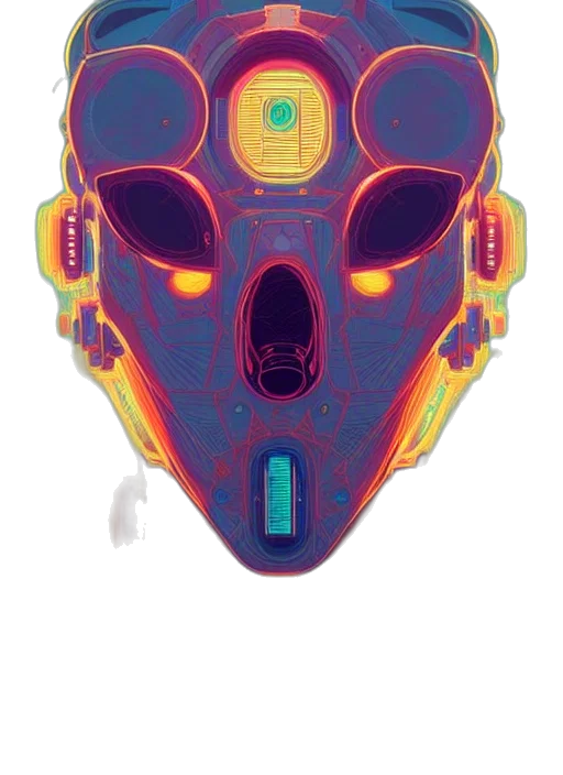 mask, robot, face, jacket transparent PNG cut-out