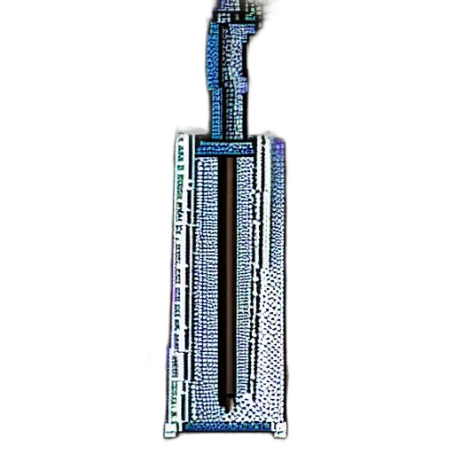 staff, sword, weapon, bottle, pixel art, vaporwave, cyberpunk, 3d render transparent PNG cut-out