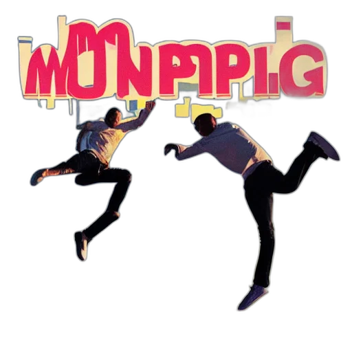 concept art, pixel art, man, jumping transparent PNG cut-out