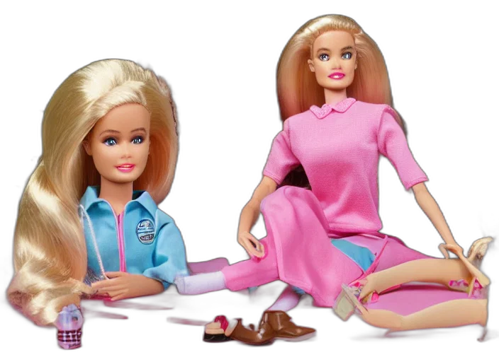 twin, peaks, barbie, play, set, children, toy, advertisement transparent PNG cut-out