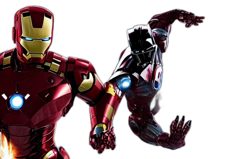 3d render, comic book art, concept art, duel transparent PNG cut-out