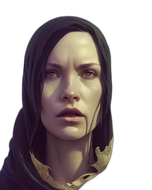 face, fantasy art, concept art, photorealistic, comic book art, earth tones, dark, golden transparent PNG cut-out