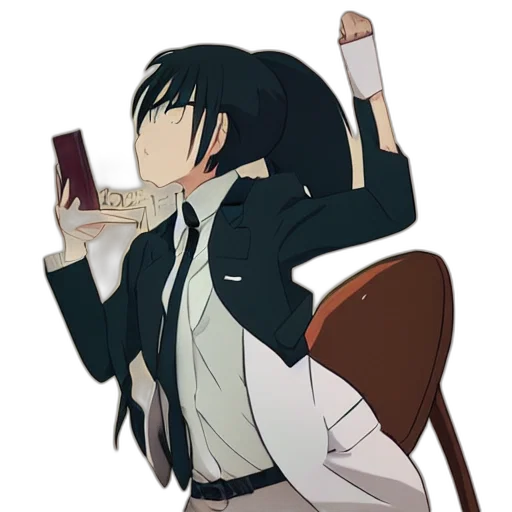 staff, anime, pixel art, cartoon, concept art, duck, wearing, business transparent PNG cut-out