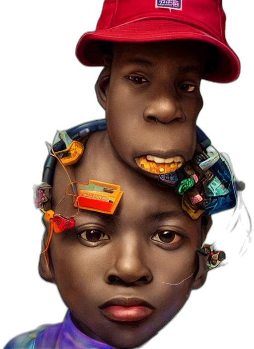face, crown, hat, mask, photorealistic, concept art, 3d render, cartoon transparent PNG cut-out