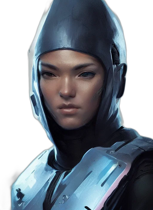 face, robot, concept art, cyberpunk transparent PNG cut-out
