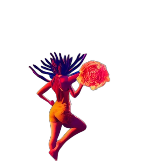 umbrella, flower, crown, creature, concept art, pixel art, 3d render, vaporwave transparent PNG cut-out