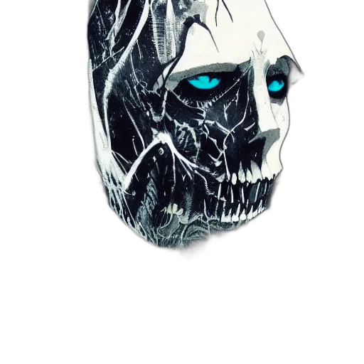 mask, face, robot, creature, comic book art, concept art, fantasy art, 3d render transparent PNG cut-out