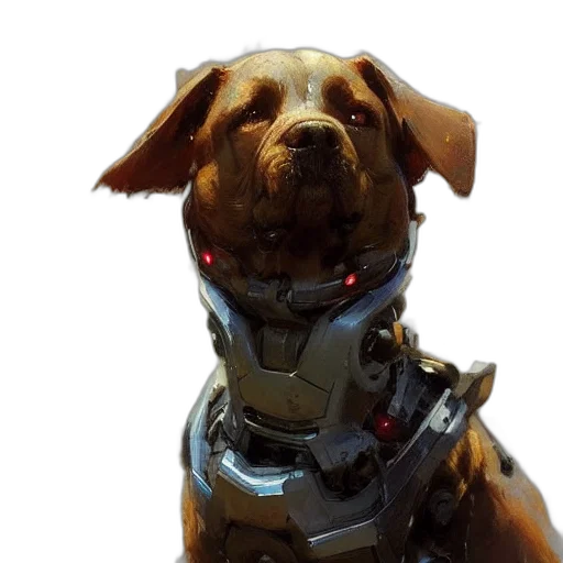 robot, animal, staff, cyberpunk transparent PNG cut-out