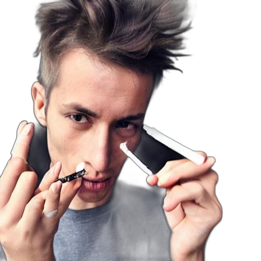 hair, face, staff, photorealistic transparent PNG cut-out